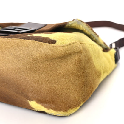 Fendi Calf Hair Cow Print Mama Baguette Yellow Brown 9 of 14