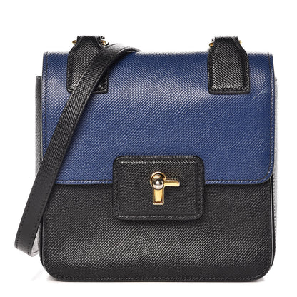 Prada Saffiano Bi-Color Crossbody Bag Inchiostro Black 1 of 15
