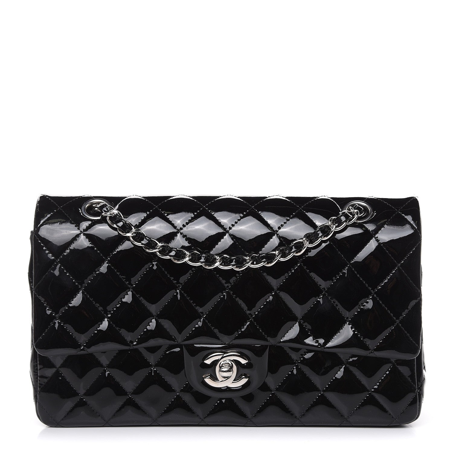 Chanel Patent Quilted Medium Double Flap Black 1 of 14