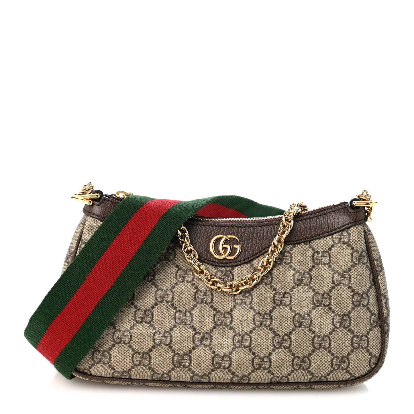 GG Supreme Monogram Textured Dollar Calfskin Web Small Ophidia GG Handbag Beige Ebony New Acero Beige Ebony New Acero Beige Ebony New Acero