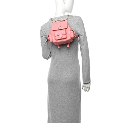 Chanel Shiny Caviar Quilted Small Pockets Drawstring Backpack Pink 2 of 11