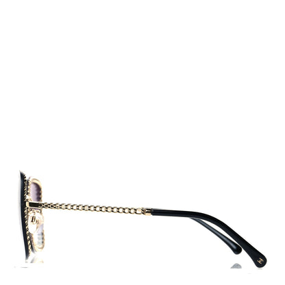 Chanel Metal Removable Chain Square Sunglasses 4244 Black 2 of 7