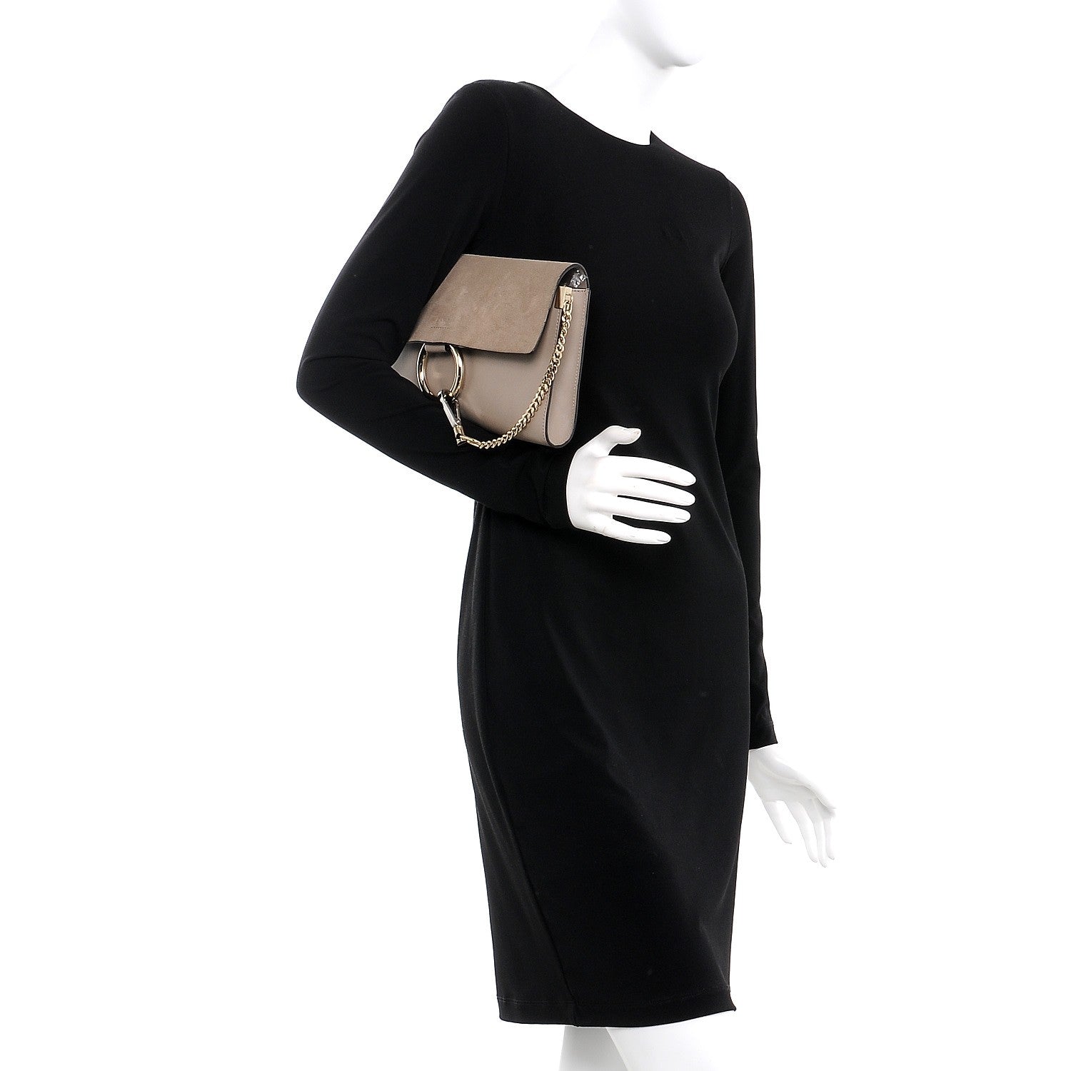Chloe Suede Calfskin Faye Clutch Motty Grey 2 of 9