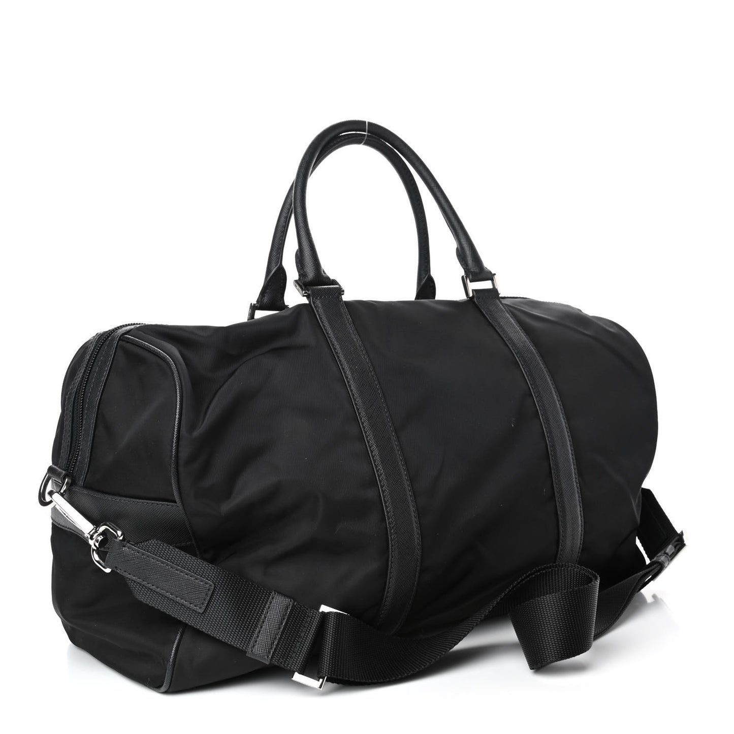 Tessuto Nylon Saffiano Viaggio Duffle Black