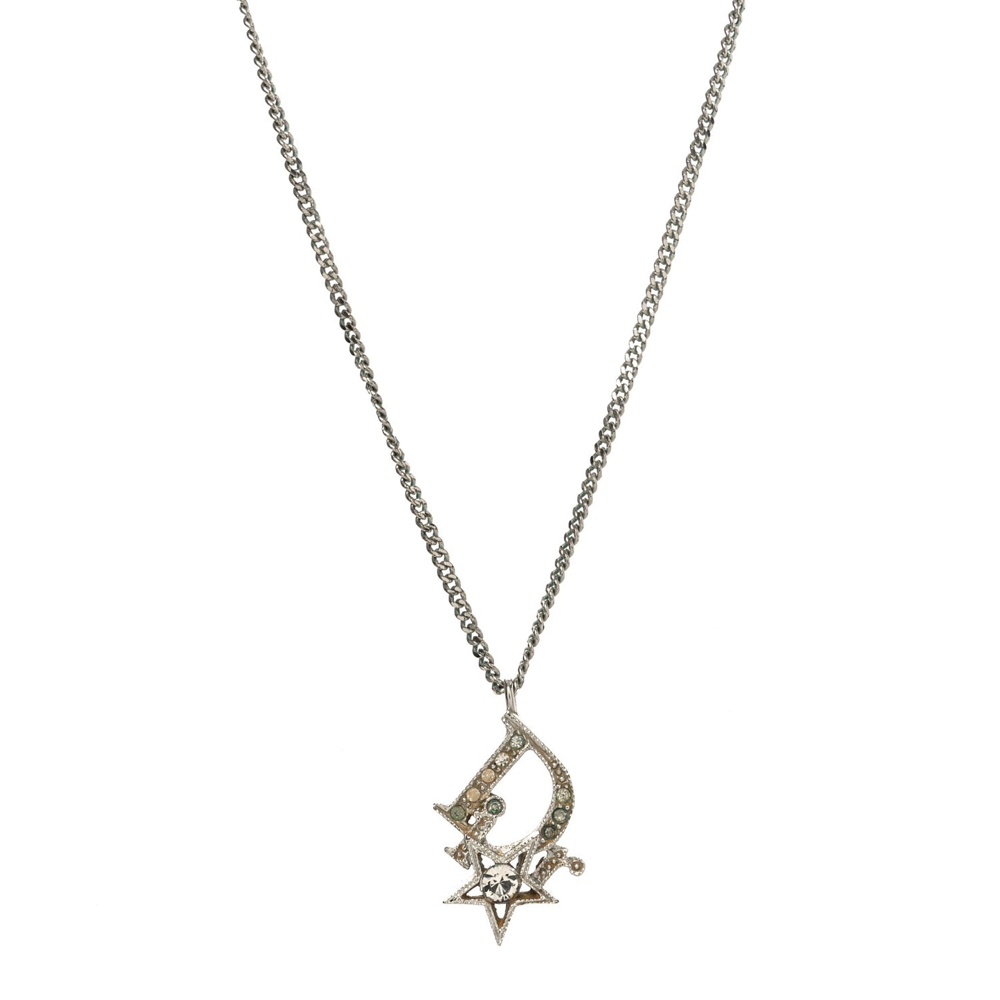 Crystal Logo Star Necklace Silver