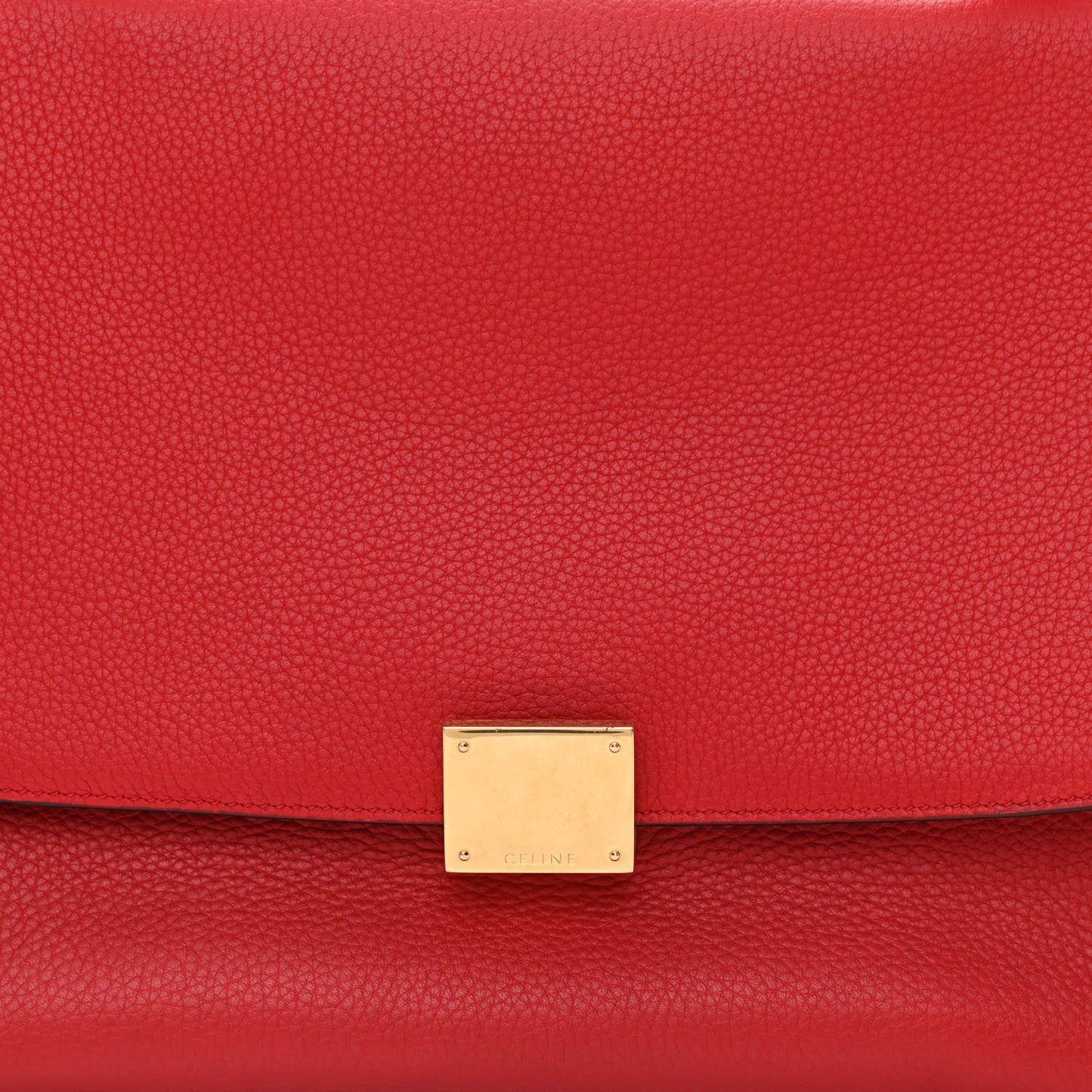 Drummed Calfskin Suede Small Trapeze Coquelicot