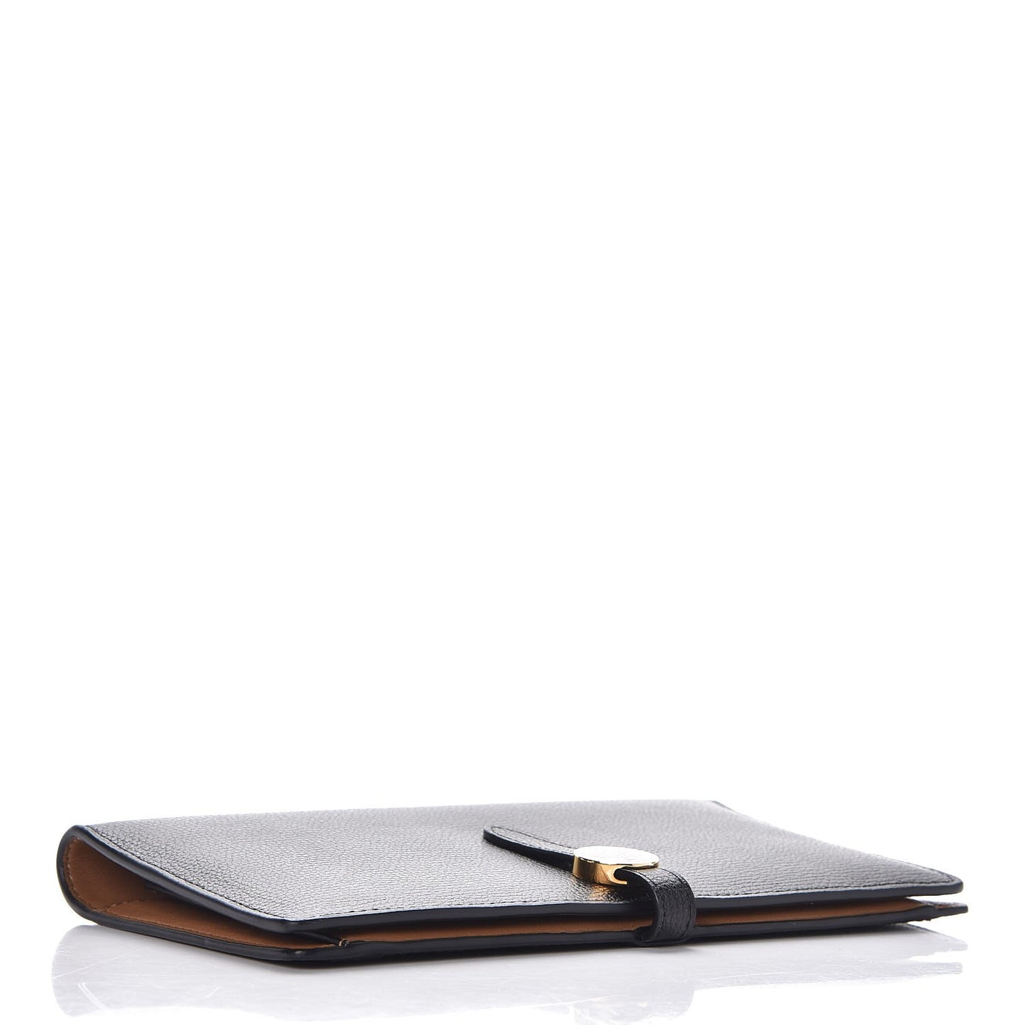 Cross Grain Calfskin Tree Long Wallet Black