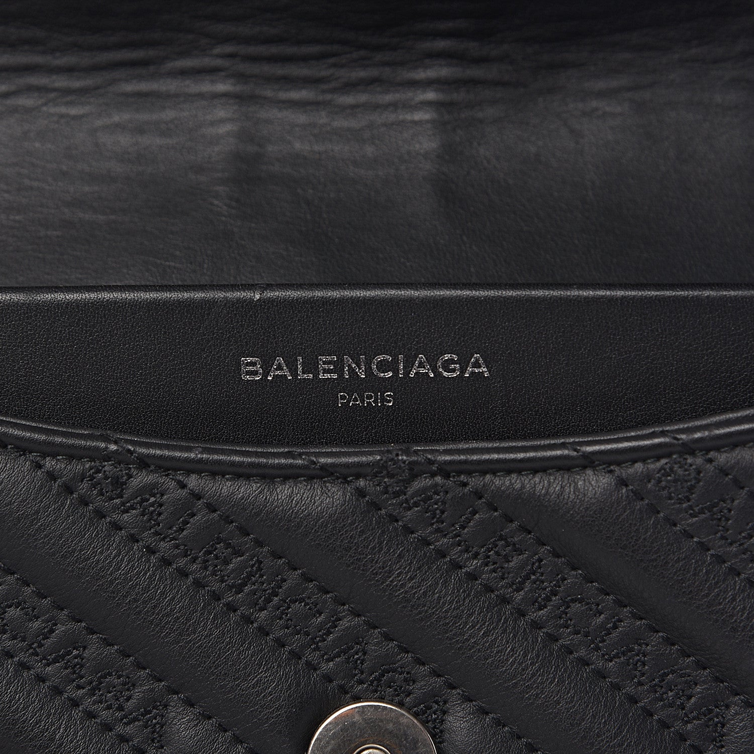 Balenciaga Calfskin Logo Matelasse M BB Chain Shoulder Bag Black 6 of 13