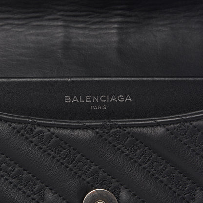 Balenciaga Calfskin Logo Matelasse M BB Chain Shoulder Bag Black 6 of 13