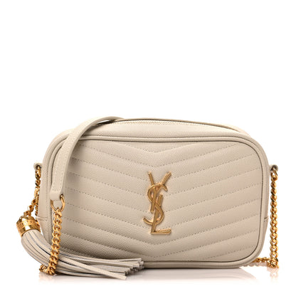 Saint Laurent Grain De Poudre Matelasse Monogram Mini Lou Camera Bag Blanc Vintage 1 of 8
