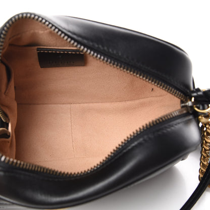 Gucci Calfskin Matelasse Mini GG Marmont Chain Shoulder Bag Black 5 of 9