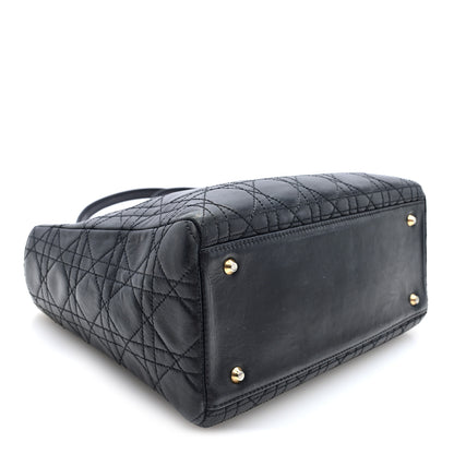 Christian Dior Lambskin Cannage Medium Lady Dior Black 4 of 10