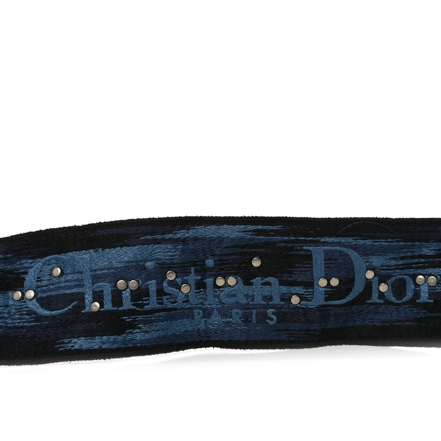 Canvas Embroidered Studded KaleiDiorscopic Shoulder Strap Blue
