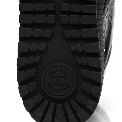 Chanel Aged Calfskin Lace Up Cap Toe Sneakers 36 Black White 6 of 9