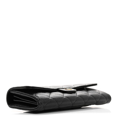 Chanel Caviar Quilted Large Gusset Flap Wallet Black 4 of 10