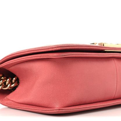 Chanel Caviar Chevron Quilted Medium Boy Flap Pink 9 of 10
