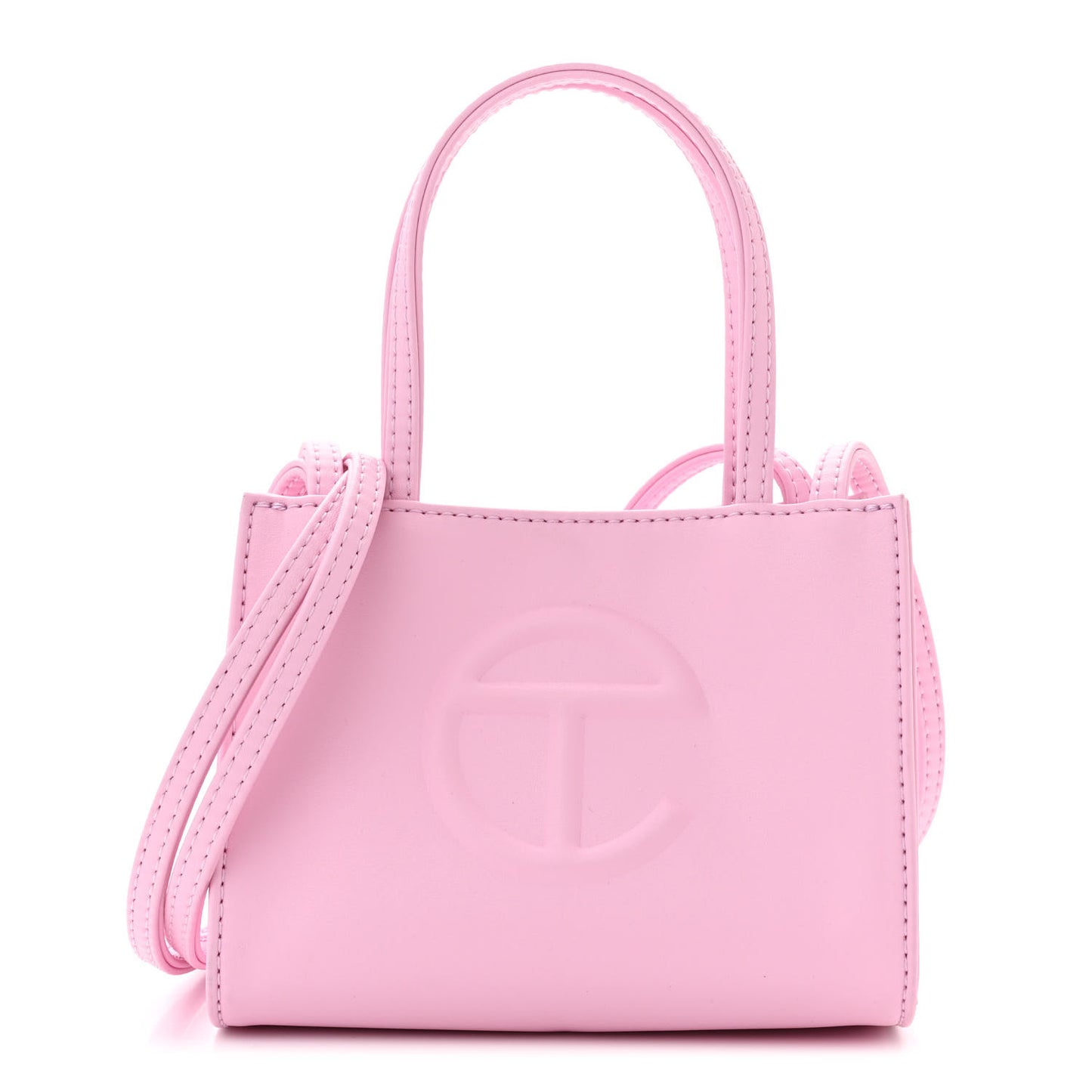Vegan Leather Small Shopping Bag Bubblegum