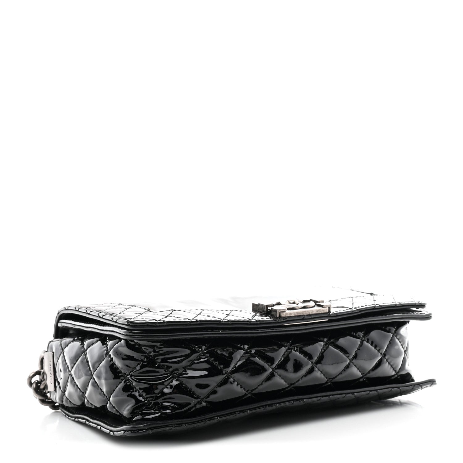 Chanel Patent Medium Boy Reverso Flap Black 4 of 11