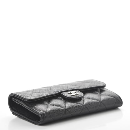 Chanel Caviar Quilted Medium Gusset Flap Wallet Black 4 of 11