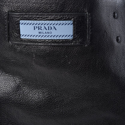 Prada Glace Calf Etiquette Shopping Bag Black Astrale 9 of 11