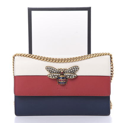 Gucci Calfskin Queen Margaret Chain Wallet Blue Agata Hibiscus Red Mystic White 10 of 10
