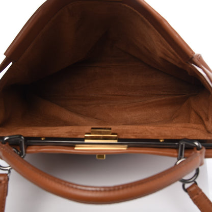 Fendi Vitello Suede Large Peekaboo Iconic Satchel Cuoio Rame Moro 6 of 15