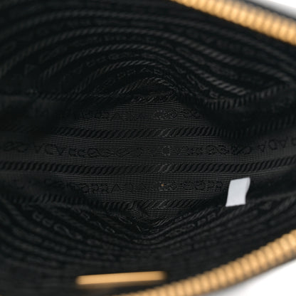 Prada Saffiano Lux Triangle Logo Embossed Mini Triangle Bag Black 5 of 10