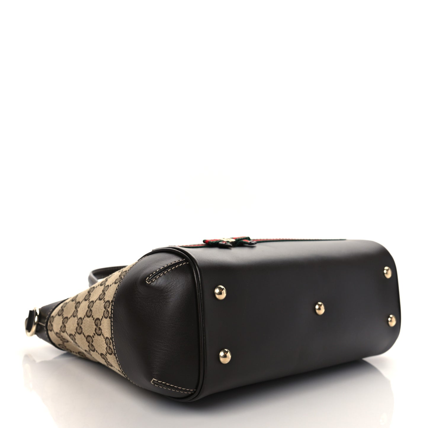 Monogram Web Mayfair Top Handle Satchel Dark Brown