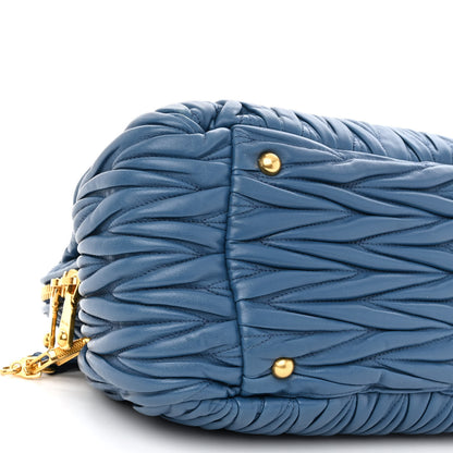 Miu Miu Nappa Matelasse Top Handle Bowler Cobalto 8 of 10