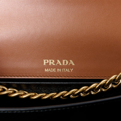 Prada City Calfskin Sidonie Small Chain Crossbody Bag Cognac 6 of 11