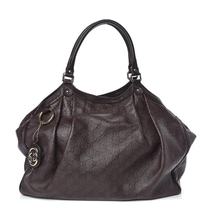 Gucci Guccissima Signature Large Sukey Tote Chocolate 1 of 9
