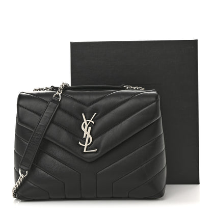 Saint Laurent Calfskin Y Quilted Monogram Small Loulou Chain Satchel Black 12 of 12