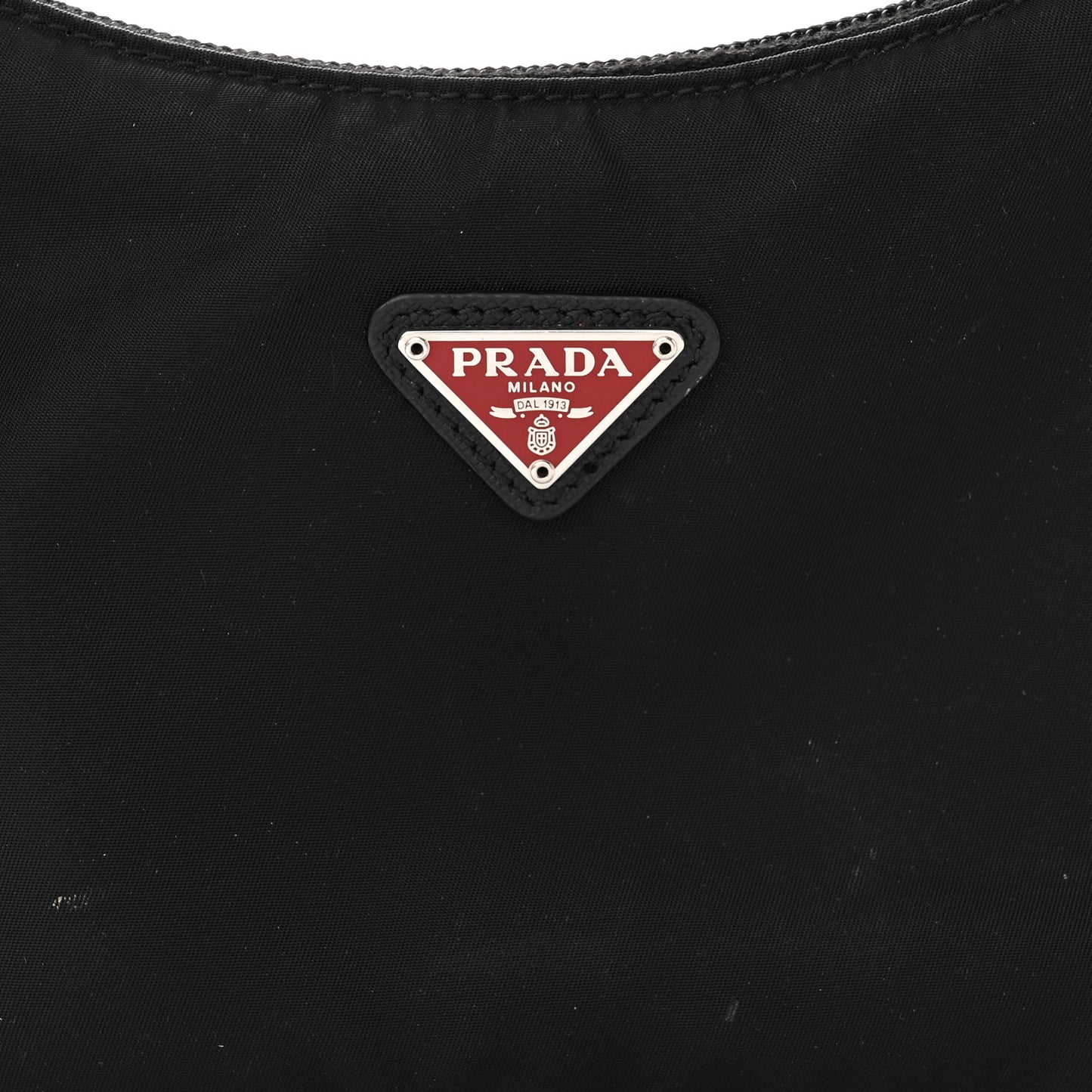 Tessuto Nylon Saffiano Lunar New Year Mini Re-Edition 2000 Bag Black Fuoco