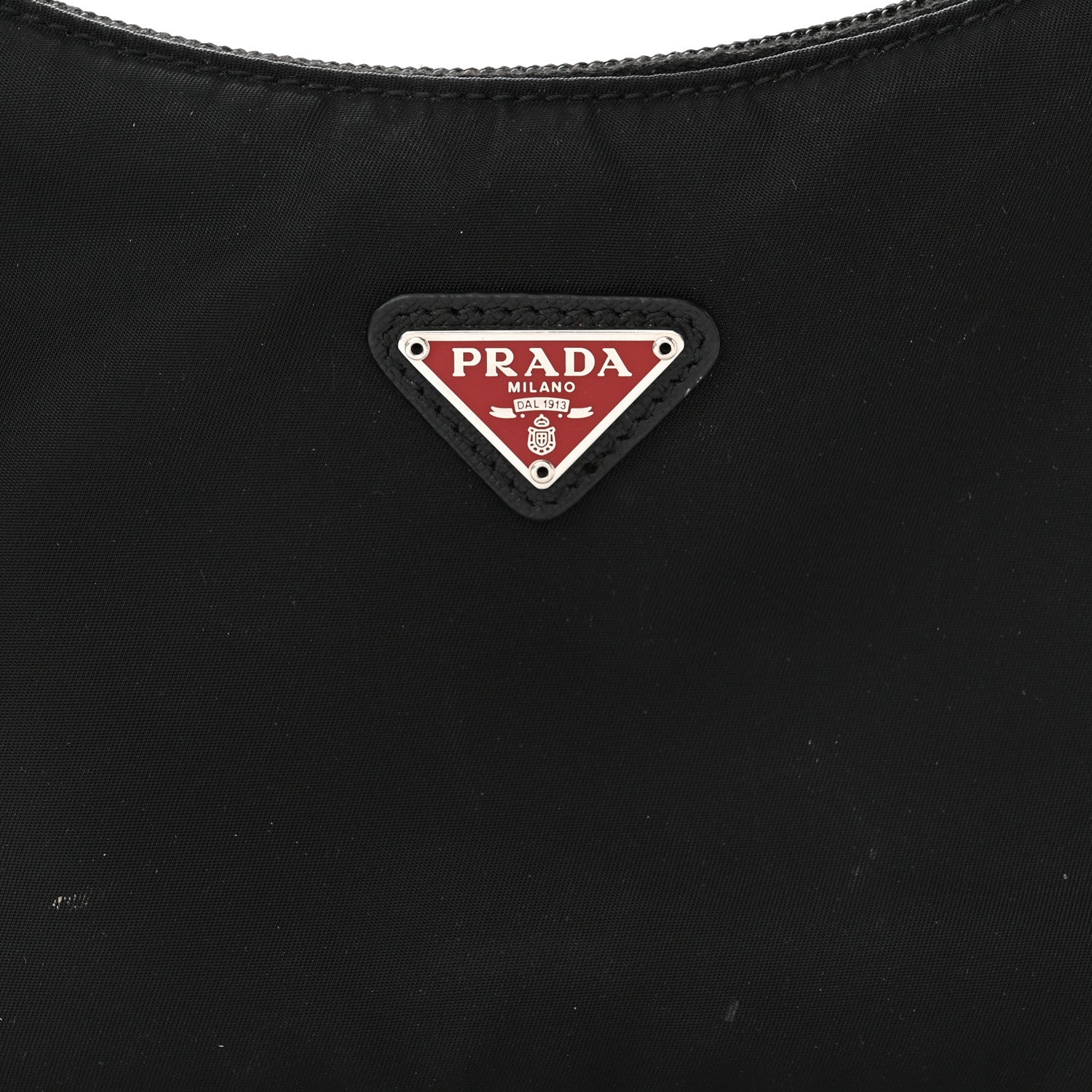 Prada Tessuto Nylon Saffiano Lunar New Year Mini Re-Edition 2000 Bag Black Fuoco 9 of 14