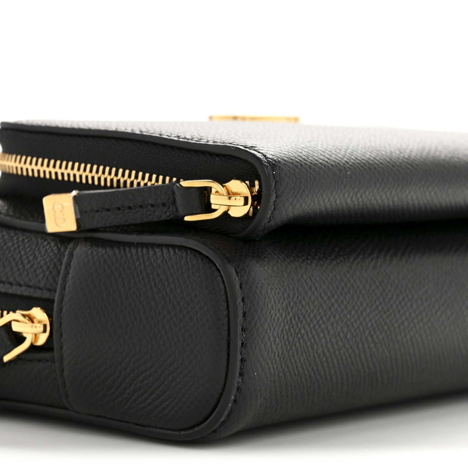 Christian Dior Grained Calfskin Caro Double Pouch Black 9 of 11