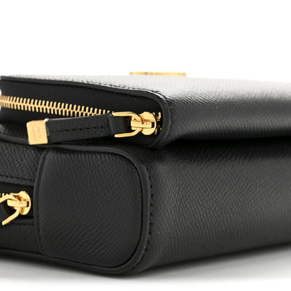 Christian Dior Grained Calfskin Caro Double Pouch Black 9 of 11