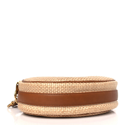 Saint Laurent Raffia Calfskin Round Camera Bag Golden Ecru Brick 4 of 8