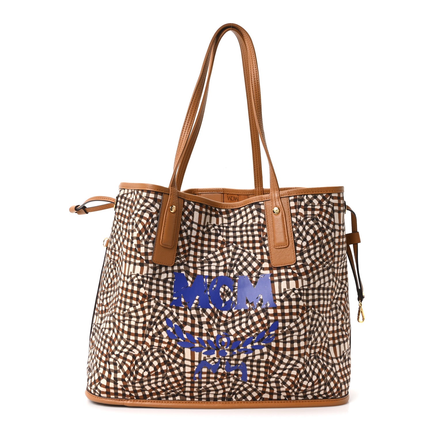 MCM Visetos Medium Liz Reversible Shopper Tote Cognac 10 of 15