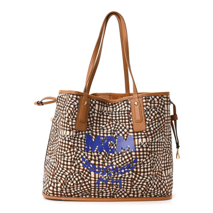 MCM Visetos Medium Liz Reversible Shopper Tote Cognac 10 of 15