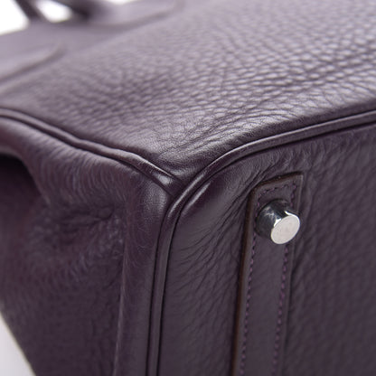 Hermes Taurillon Clemence Birkin 30 Raisin 38 of 39