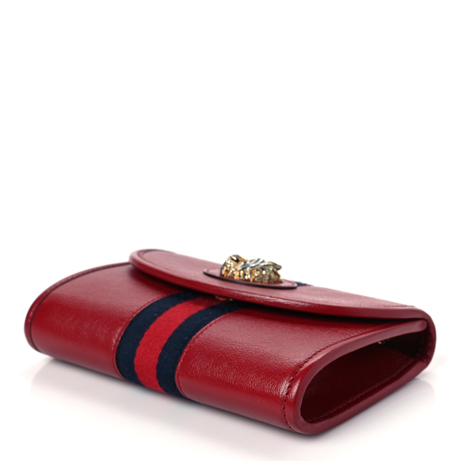 Gucci Textured Calfskin Web Mini Rajah Slim Flap Shoulder Bag Romantic Cherry 7 of 9