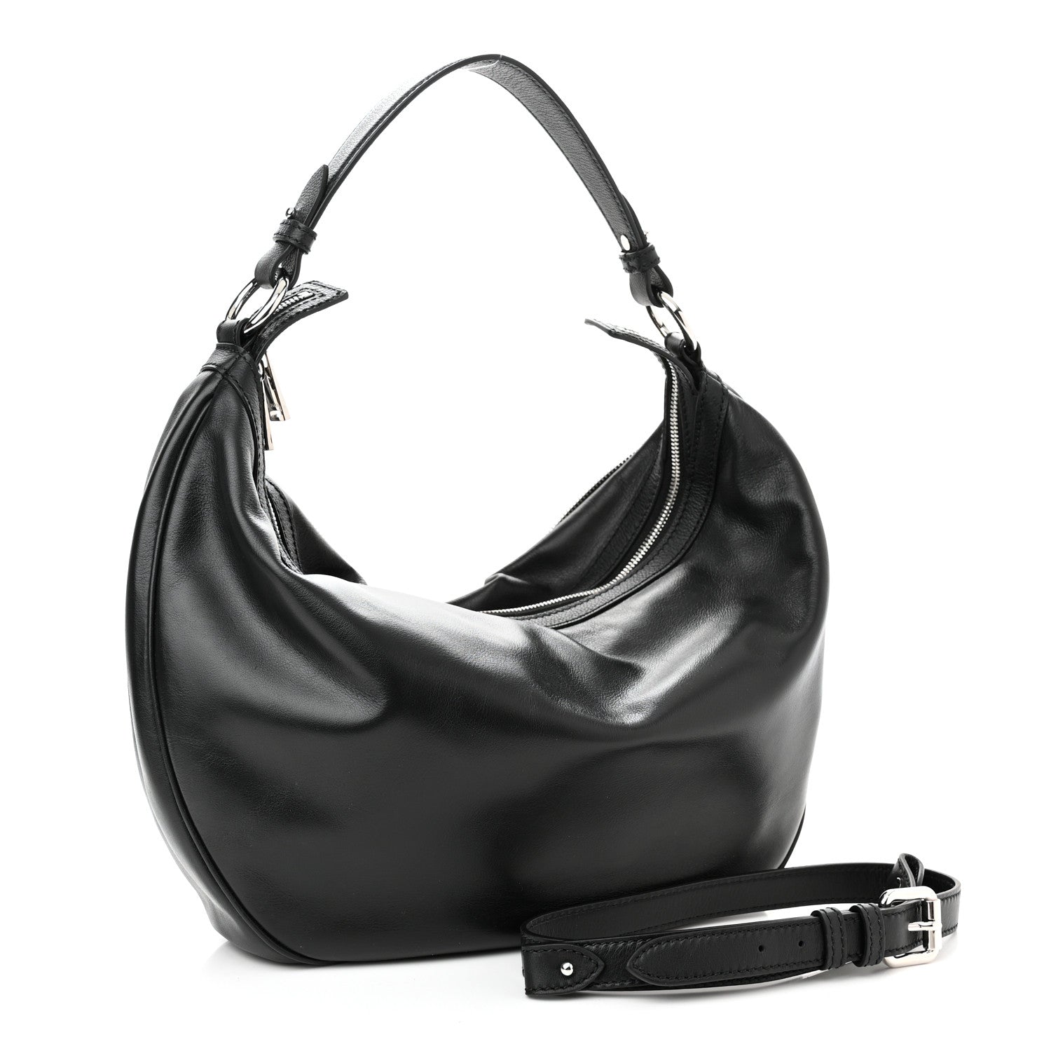 Versace Calfskin Medium Repeat Zip Hobo Black 4 of 11