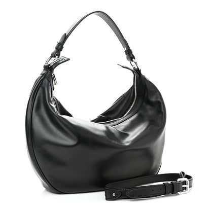 Versace Calfskin Medium Repeat Zip Hobo Black 4 of 11