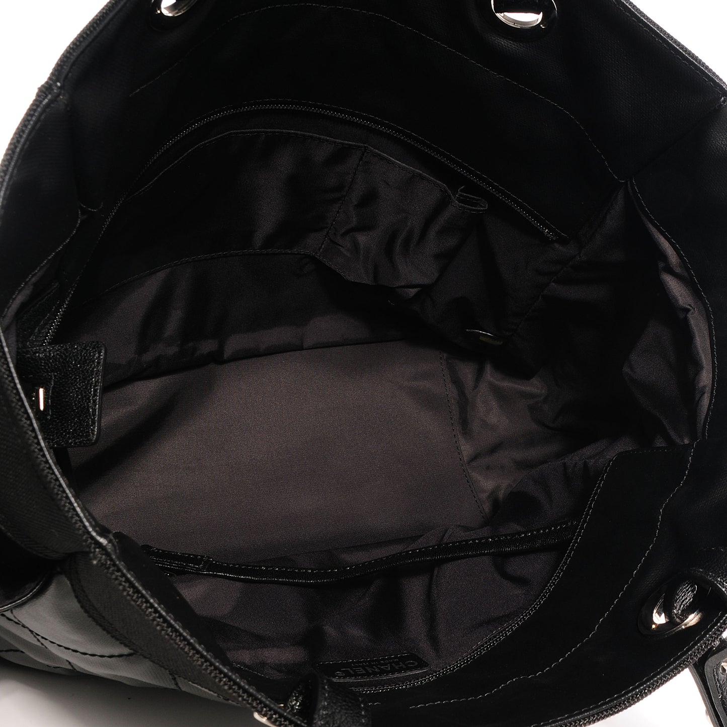 Coated Canvas Large Paris Biarritz Tote Black