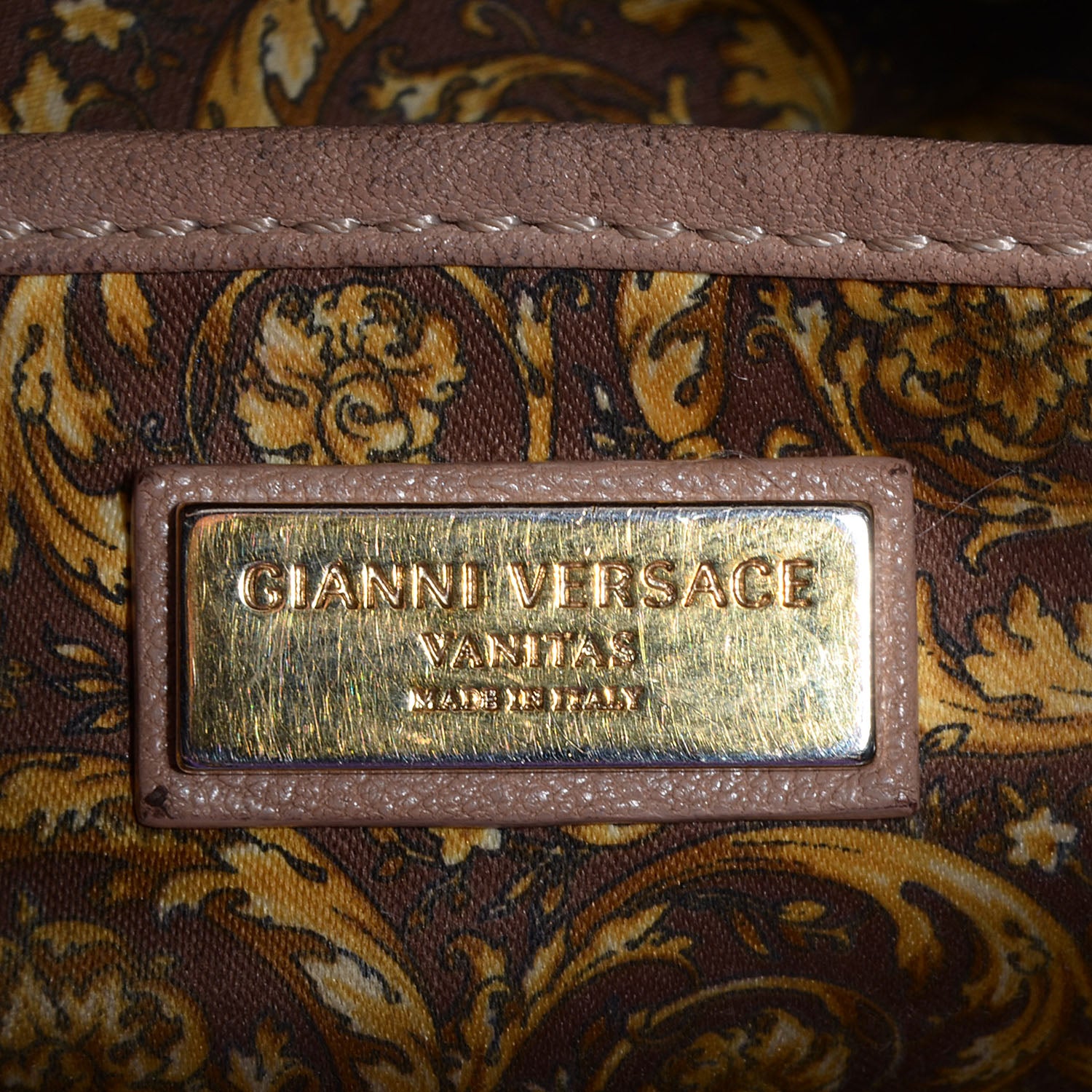 Versace Nappa Barocco Quilted Vanitas Athena Nude 7 of 7