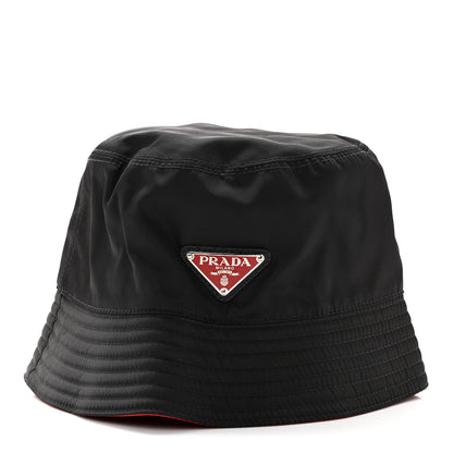 Prada Nylon Bucket Hat S Black Rosso 3 of 8
