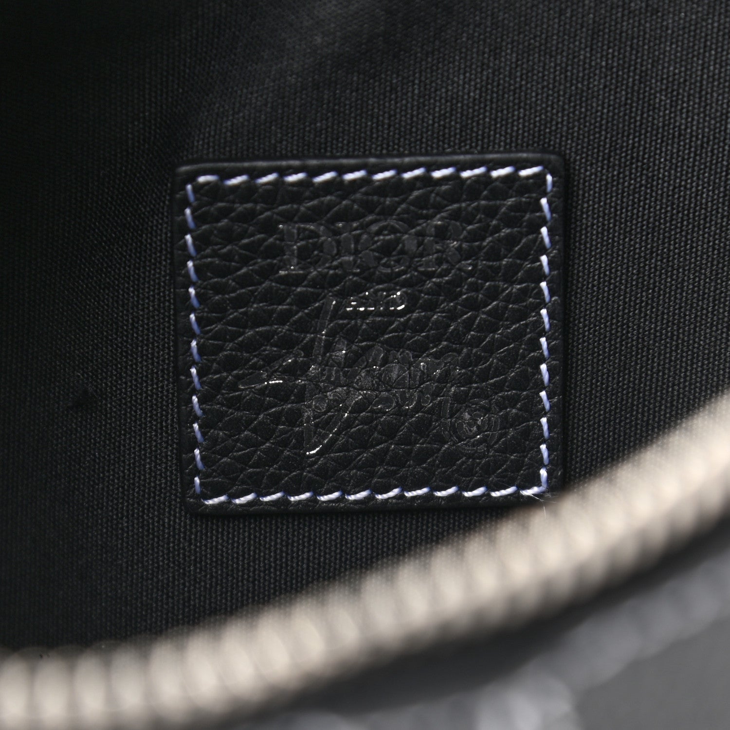 Christian Dior X SHAWN STUSSY Grained Calfskin Bee Saddle Bag Black 8 of 10
