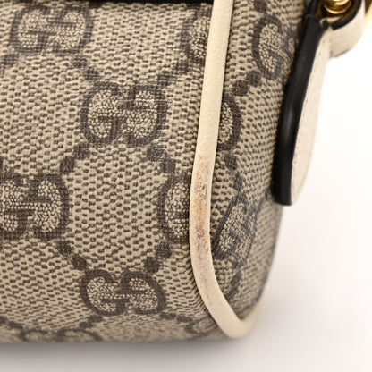 Gucci GG Supreme Monogram Textured Calfskin Web Mini Ophidia Shoulder Bag Beige Ebony Mystic White 12 of 17