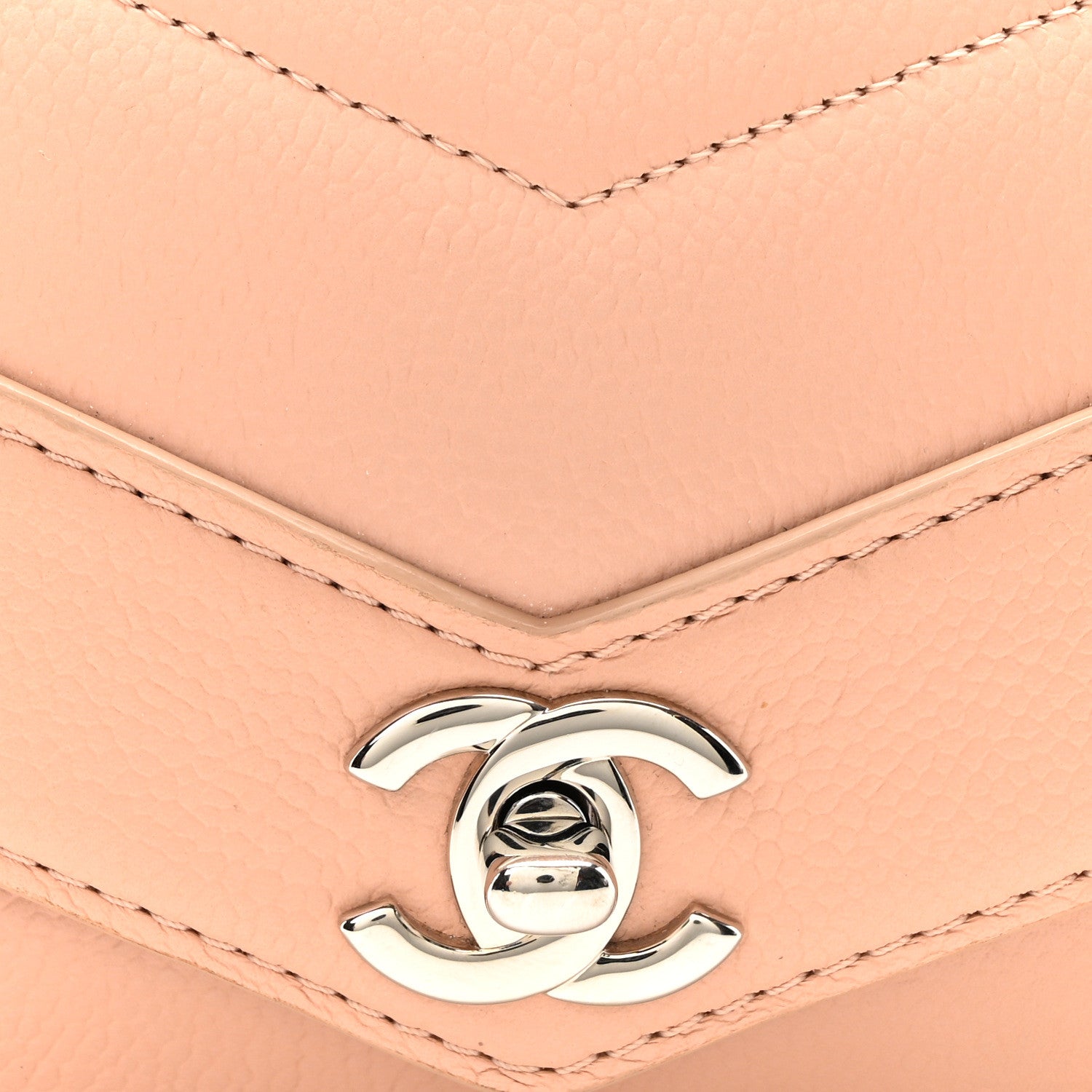 Chanel Caviar Chevron Quilted Small Single Flap Light Pink 8 of 10