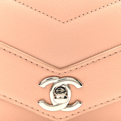 Chanel Caviar Chevron Quilted Small Single Flap Light Pink 8 of 10